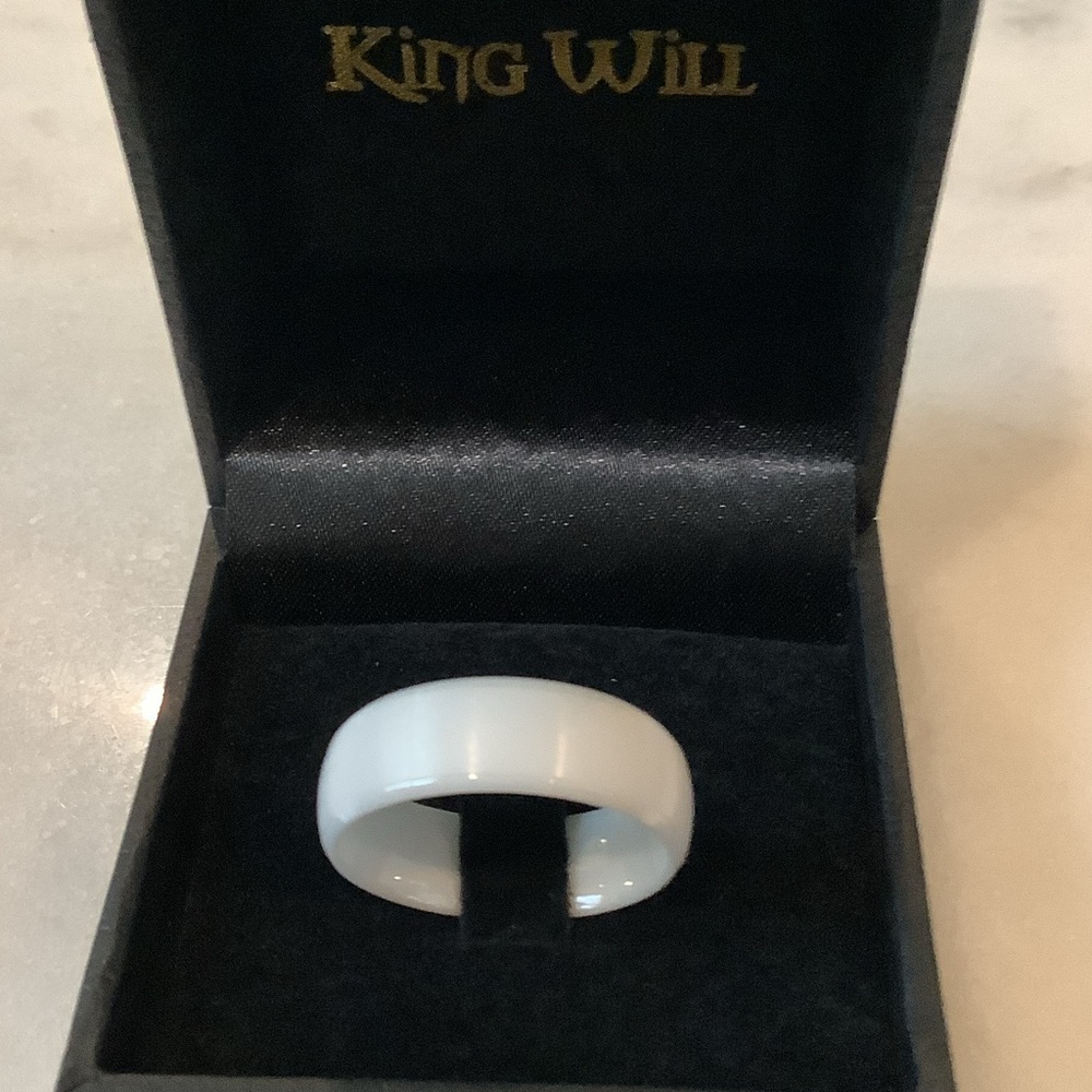 King Will White Ceramic Wedding Band for Men, Brand New
